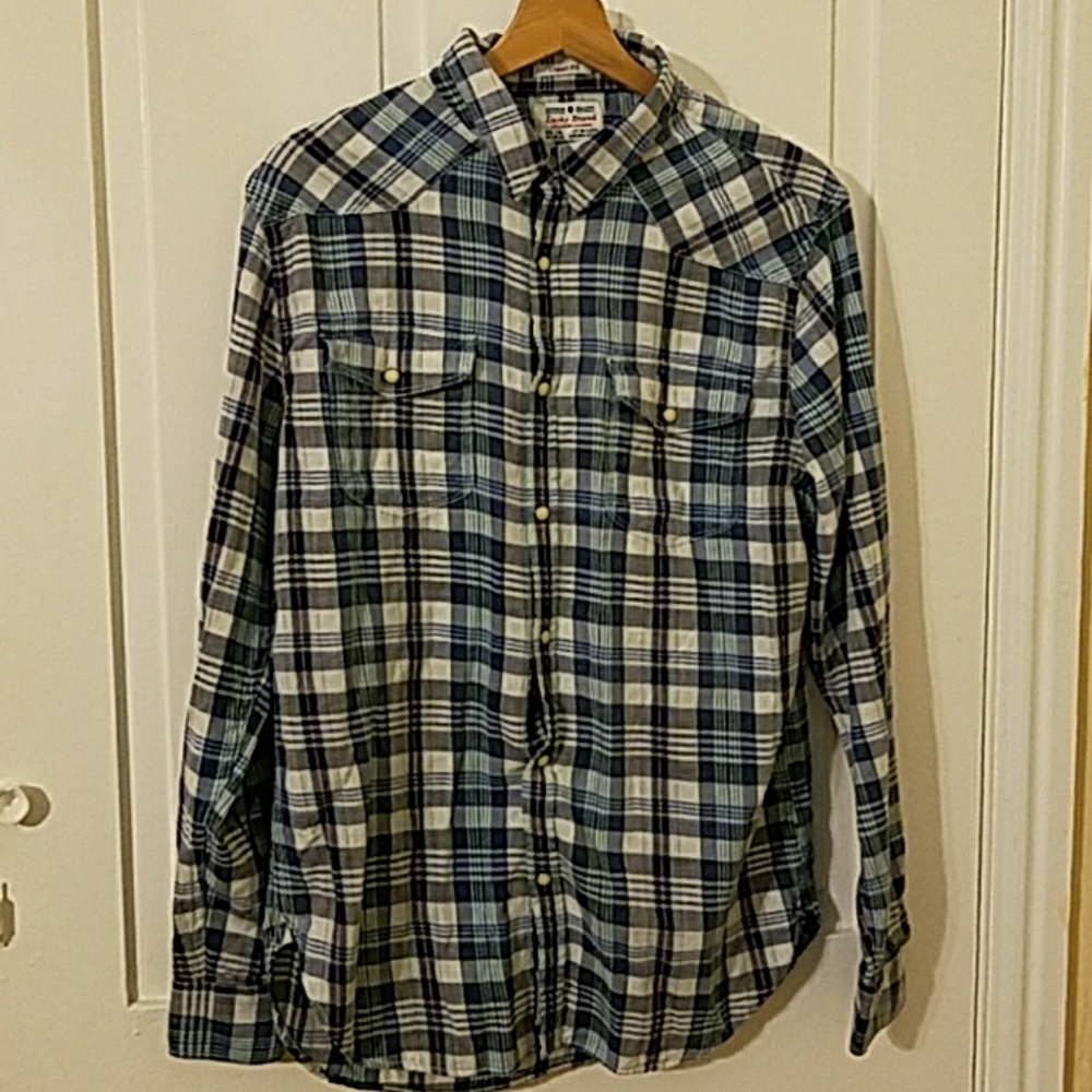 Lucky Brand classic fit plaid button down shirt